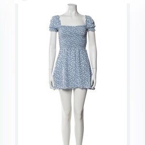 Reformation Orangerie Mini Dress in Azzurro blue floral print size 2